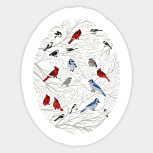 Winter Birds Sticker